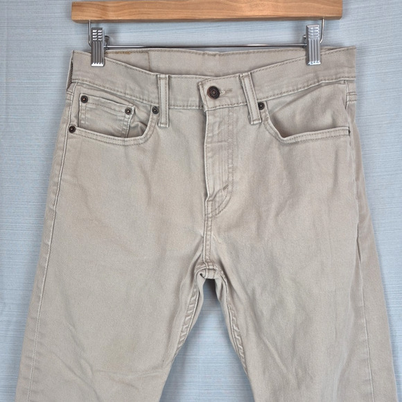 Levi's 502 Jeans Mens 29x30 Khaki Denim Taper Fit Light Wash Mid Rise Pockets - Picture 3 of 16